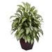 Nearly Natural 38in. Silver Queen with Decorative Planter Artificial Plant Green