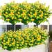 GRNSHTS 6 Bundles Artificial Flowers No Fade Faux Spring Plants Fake Indoor Outdoor Greenery for Wedding Party Home Garden Fireplace Decor(Yellow)