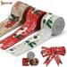 Spencer 2PCS Christmas Vintage Truck Wired Burlap Ribbon 5.5 Yards 2 Inch Burlap Christmas Wired Edge Craft Ribbons for Christmas Wrapping Crafts Decoration (Red)