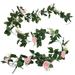 1 Pc 11 Heads DIY Artificial Flower Faux Silk Flower Vines Garland Simulation Plant Wedding Decor Pink Faux Silk Flower