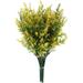 Miuline 8Pcs Artificial Lavender Flowers Bouquet Plastic Fake Plants Artificial Flowers Plants Decorative Flowers Indoor and Outdoor for Wedding Home Decor Office Garden Patio Decoration (Yellow)