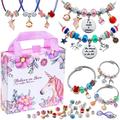 COO&KOO Charm Bracelet Making Kit Gifts for 6 7 8 9 Year Old Girls Girls Toys Ages 6-12 6 7 8 9 Year Old Girl Birthday Gifts Arts and Crafts for Kids Ages 6-8 Jewelry Making Kit