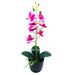 HEVIRGO Artificial Flowers for Decoration 1 Set Artificial Orchid Flowers Pot Natural-Looking Plastic Showcase Shelf Imitation Potted Plant Home Decor Purple White