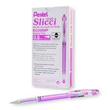 Pentel Arts Slicci Metallic 0.8 mm Needle Tip Gel Pen Metallic Pink Ink Box of 12 (BG208-MP)