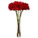 Nearly Natural 30 Lotus Artificial Flower Arrangement in Cylinder Vase Red