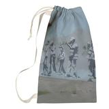 East Urban Home Banksy Graffiti Musicians Gas Mask Marching Band Laundry Bag Fabric | Small (29" H x 18" W x 1" D) | Wayfair