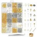 HGYCPP Earring Making Supplies Kit 2418pcs Earring Repair Parts Earring Hooks Backs Jump Rings Earrings Studs Jewelry Making