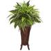 Nearly Natural 32in. Mixed Greens and Fern Artificial Plant in Decorative Stand