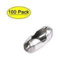Uxcell 0.18 Ball Clasp Ball Chain Connector 304 Stainless Steel Silver Tone 100pcs