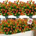 GRNSHTS 20 Pack Artificial Plants Outdoor UV Resistant Fake Flowers for Decoration Faux Plants Greenery Shrubs Hanging Plants Fake Plastic Flowers Outside Home Box Porch Garden Spring Decor(Orange)