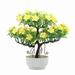 1Pc Artificial Flower Tree Potted Bonsai Home Office Garden Desktop Party Decor Yellow Plastic