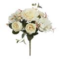 iOPQO Artificial flowers Artificial Peony Flowers Simulation Rose Wedding Bouquetss Fake Floral Rose Flower Silk Flower Hand Tied Bouquet Pink peony flower (1pc) white C