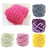 Big Save!Chunky Knit Chenille Yarn Jumbo Chenille Yarn Soft Blanket Yarn DIY Chenille Yarn Chunky Wool Yarn for Knit Crochet Knitting & Crafting (Blue 1 Pack )