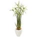 Nearly Natural 47 in. Papyrus Artificial Plant in White Planter