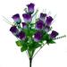 Yannee 12 Heads Artificial Roses Flowers Silk Flower Bouquet Fake Single Stem with Long Stem for Home Wedding Party Garden Decoration Purple