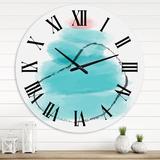 East Urban Home Minimal Elementary Organic & Geometric Compostions XXXXXXII - Modern wall clock Metal in Blue | 23 H x 23 W x 1 D in | Wayfair