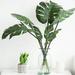 Ludlz 1Pc Artificial Trees Plants Faux Trees with Monstera and Palm Trees in Black Potted Plant for Home Office Indoor Outdoor Decoration Monstera & Palm Trees