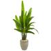 Nearly Natural 64 Travelers Palm Artificial Tree in Sand Colored Planter Green