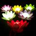 Visland Floating Pool Lights Lotus Flowers Lights Pool Candles LED Pond Light Lily Pad Floating Artificial Flower Plant for Pool at Night Battery Multi Color for Wedding Outdoor Party Garden Swimming