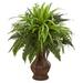 Nearly Natural 26in. Mixed Greens and Fern Artificial Plant in Decorative Planter Green