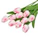 Tulips Artificial Flowers 10PCS Real Touch Fake Tulips White Flowers Flores Artificiales para Decoracion Centerpieces for Table Home Decor Indoor Flower Arrangements Artificial