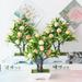 Yirtree 1Pc Artificial Flower Peach Tree Bonsai Home Office Garden Desktop Party Decor Fake Peach Artificial Lifelike Peach with Leaves Simulation Pink Peach Photo Props Party Home Kitchen Decor