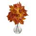 Nearly Natural 18â€� Artificial Maple Leaves Fall Harvest Plant in Glass Vase