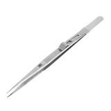 Sardfxul MR Jewelry Tweezers w/ Lock Catch Professional Tiny Diamond Stainless Steel Adjustable Craft for Pearl Gem Pick Up Tools