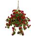 Nearly Natural Geranium Hanging Basket UV Resistant - Red