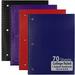 emraw single subject notebook spiral with 70 sheets of college ruled white paper - set includes: red black purple & blue covers (random 3 pack)