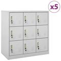 vidaXL Locker Cabinets 5 pcs Light Gray 35.4 x17.7 x36.4 Steel