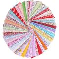 50 Pieces Cotton Fabric Fabric Packs Patchwork Fabrics 100% Cotton Cloth DIY Handmade Sewing Quilting Fabric Cotton Fabric Assorted Designs 25cm x 25cm (50 Pieces)