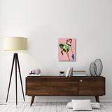 East Urban Home Mid-Century Pin-Ups Wink Magazine Strong Wind by Peter Driben - Wrapped Canvas Print Canvas in Green/Pink | Wayfair