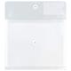 JAM Plastic Envelope 12.8x10.5x1.5 1/Pack Clear with 2 Dividers Button String Letter Booklet