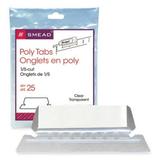 Smead Poly Index Tabs and Inserts For Hanging File Folders 1/5-Cut White/Clear 2.25 Wide 25/Pack