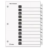 4PK Cardinal OneStep Printable Table of Contents and Dividers 12-Tab Jan. to Dec. 11 x 8.5 White White Tabs 1 Set (60313)