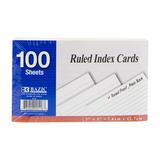 BAZIC Ruled Index Cards 3 X5 100 Count White Ruled Lined Flashcards