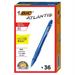 BIC Velocity Retractable Ball Pen Blue Ink 1.6 mm 36/Pack
