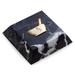 Bey-Berk International R26P Black Zebra Marble Paperweight with Gold Plated Pharmacy Emblem