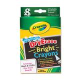 Washable Dry Erase Crayons W/e-Z Erase Cloth Assorted Bright Colors 8/pack | Bundle of 10 Packs