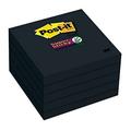 Post-it Super Sticky Notes 3 in x 3 in 5 Pads 2x the Sticking Power Black Recyclable (654-5SSSC)