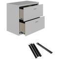 Hirsh Lateral Metal File Cabinet 30 W 2 Drawer Silver Set with Front/Back Rails