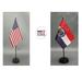 Made in The USA. 1 American and 1 Missouri 4 x6 Miniature Desk & Table Flag Includes 2 Flag Stands & 2 Small Mini Stick Flags