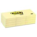 Post-it Notes Original Pads in Canary Yellow 1 3/8 x 1 7/ 100-Sheet 12/Pack (653YW)