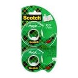 Scotch Magic Tape Dispenser Rolls Clear 3/4 x 600 2 Dispensers