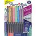 Paper Mate Flair Pens Metallic Felt Tip Pens City Lights Glittery Ink Shines on White Paper Assorted Colors 16 Count