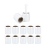 MMBM 24 Rolls - 5 x 650 3 Core Clear Mini Narrow Bundling Cast Hand Stretch Wrap Plastic Shrink Film with Handle for Moving Storage Bundling Industrial Use 100 Gauge