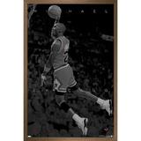 Michael Jordan - Black and White Wall Poster 22.375 x 34 Framed