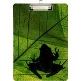 KXMDXA Green Leaf Frog Clipboard Hardboard Wood Nursing Clip Board and Pull for Standard A4 Letter 13x9 inches