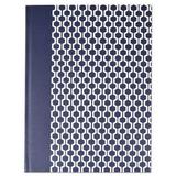 2PK Universal UNV66351 Casebound Hardcover Notebook Wide/Legal Rule Blue/Hex Pattern 10.25 x 7.68 150 Sheets